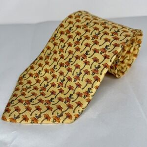 Salvatore Ferragamo Made In Italy Hula Dancing Girls Palm Tree Silk Tie  Luau